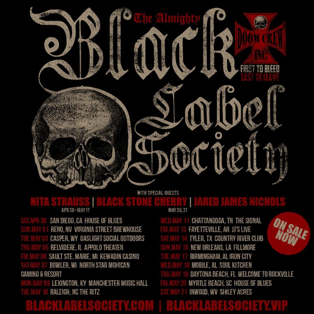 Black Label Society "First To Bleed Last To Leave" US Tour 2022