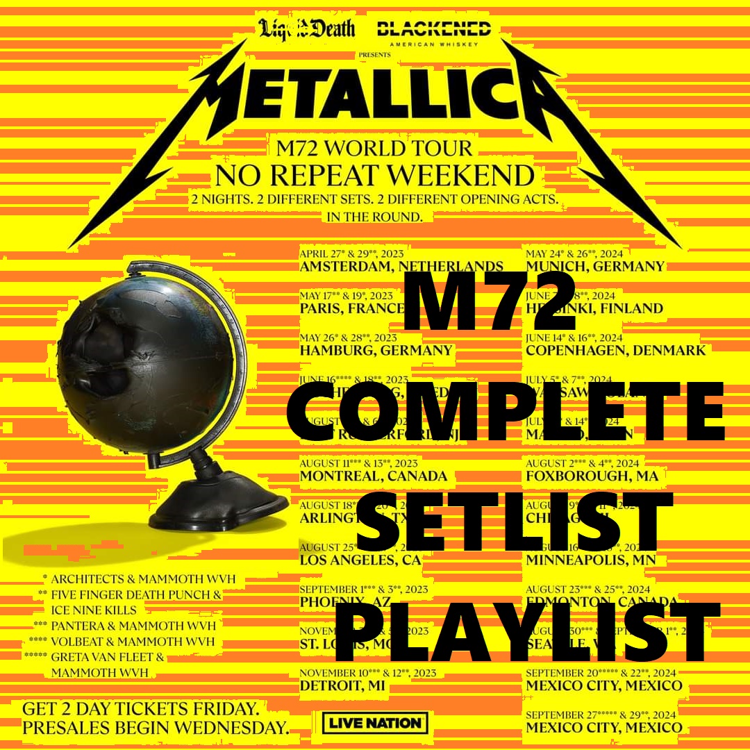 Metallica Tour 2024 Setlist Iona Renate