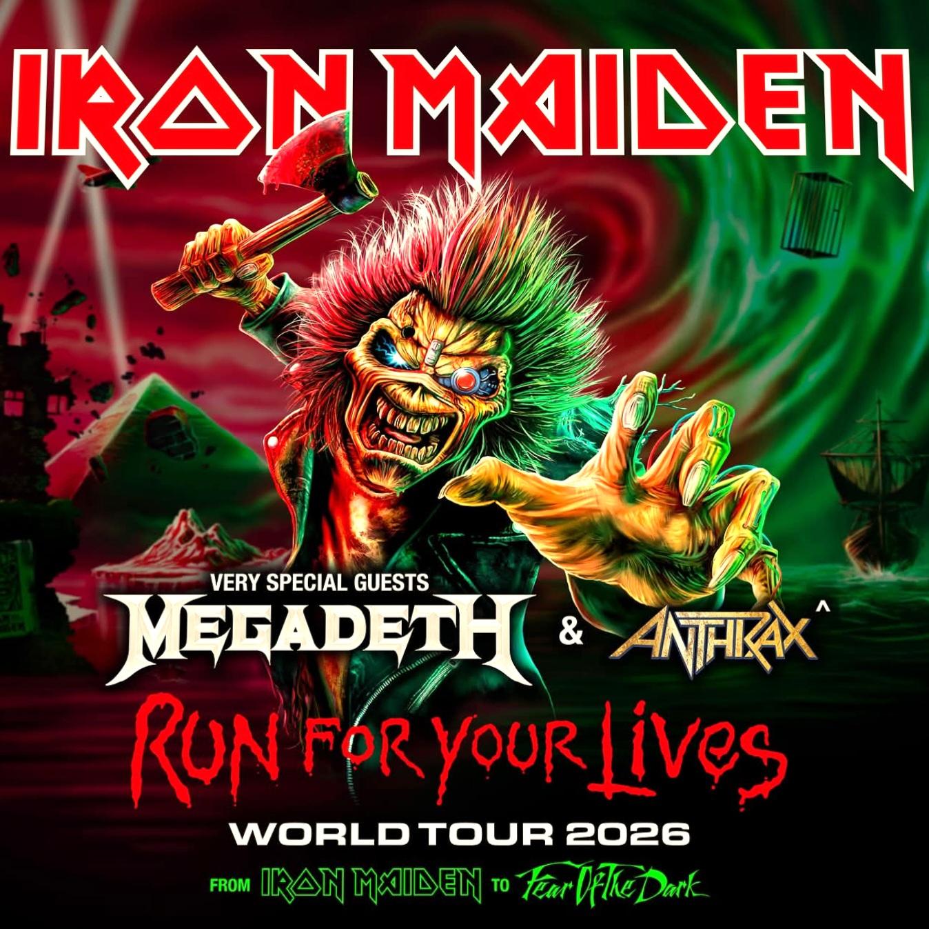 IRON MAIDEN / MEGADETH / ANTHRAX - Run For Your Lives World Tour 2026 Setlist Playlist